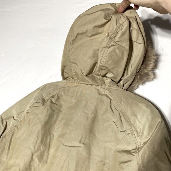 Vintage Eddie Bauer Tan Down Filled Bomber Jacket S - Picture 10 of 16